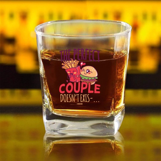 French fries and hamburger buns Square Whiskey Glasses
