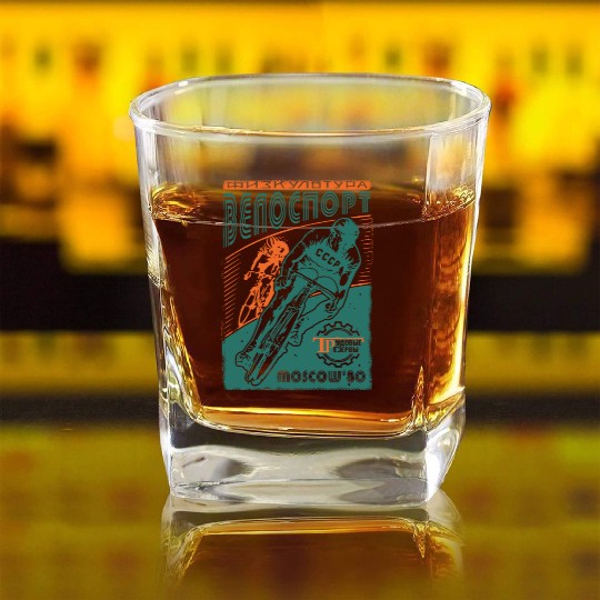 Cycling USSR Lenin Putin Stalin gift Square Whiskey Glasses
