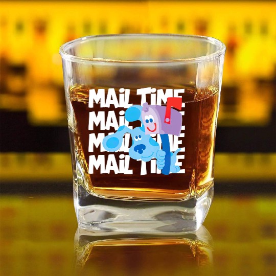 Mail Time With Blues Clues Square Whiskey Glasses