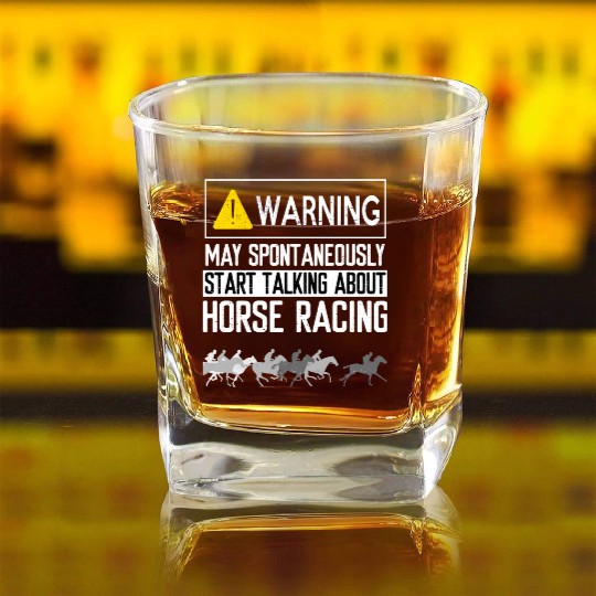 Horse Racing Drinking Derby Barrel Racing Square Whiskey Glasses