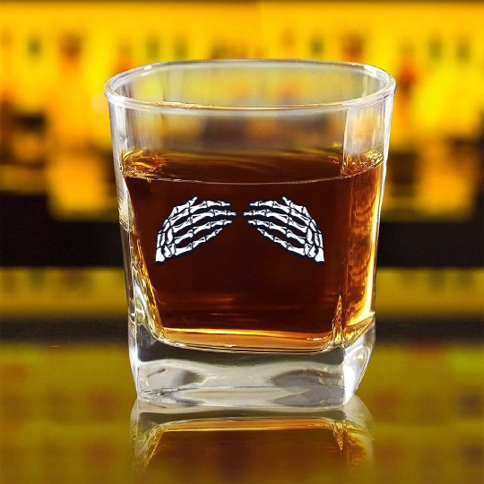 Women's Skeleton Hands Breasts Square Whiskey Glasses