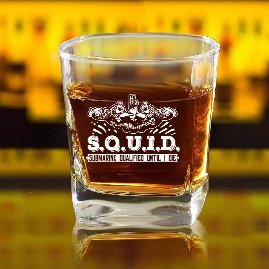 Us Military Submarine Gift For A Veteran Submarine Square Whiskey Glasses