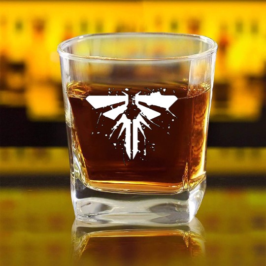 the last of us fireflies ellie joel abby Square Whiskey Glasses