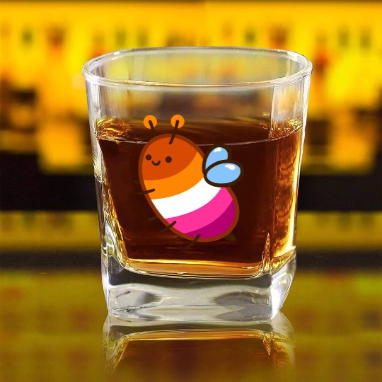les-bee-an lesbian bee Square Whiskey Glasses