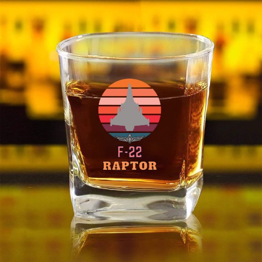 F-22 raptor Square Whiskey Glasses