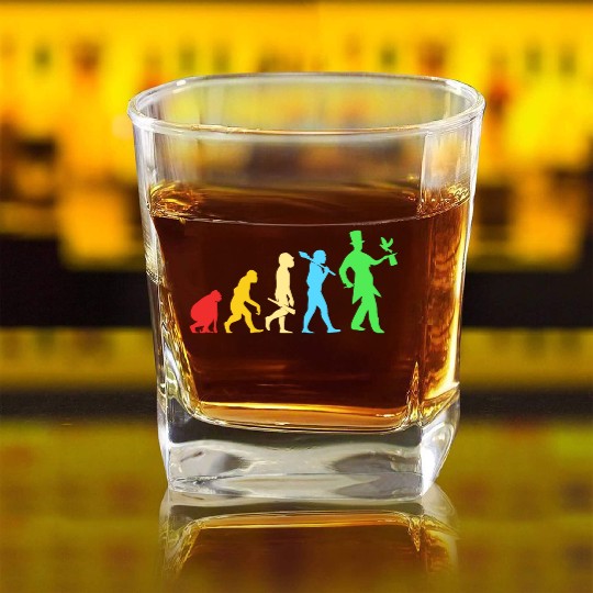 Retro Magic Lovers Magician Evolution Square Whiskey Glasses