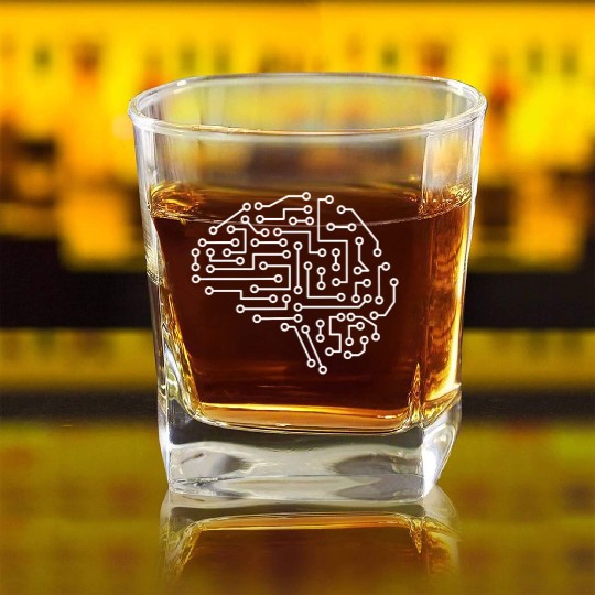 Machine Learning AI Data Science Heartbeat Data Square Whiskey Glasses