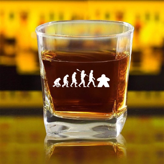 Meeple Evolution, funny board game Square Whiskey Glasses
