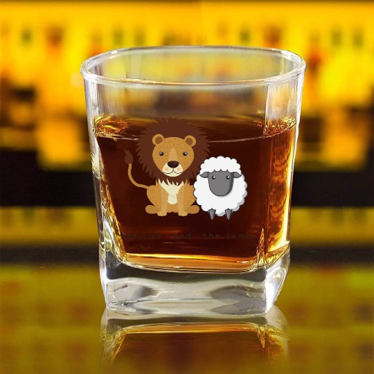 The Lion and the Lamb Square Whiskey Glasses