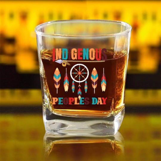Native American Indigenous Peoples Day Square Whiskey Glasses