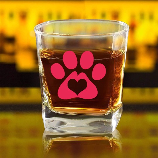 Dog Paw Adopt A Pet Dog Rescue Square Whiskey Glasses
