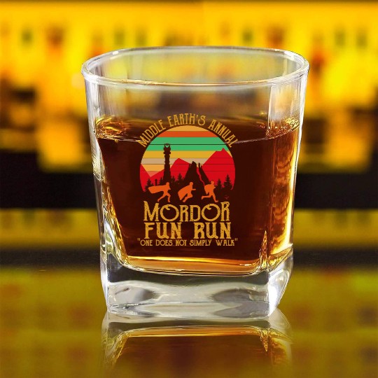 Mordor Fun Run One läuft nicht einfach Vintage Square Whiskey Glasses