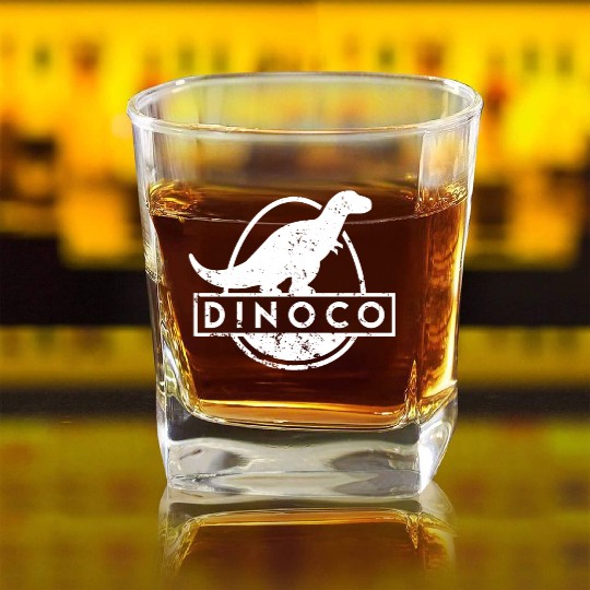 Dinoco White Distressed Square Whiskey Glasses