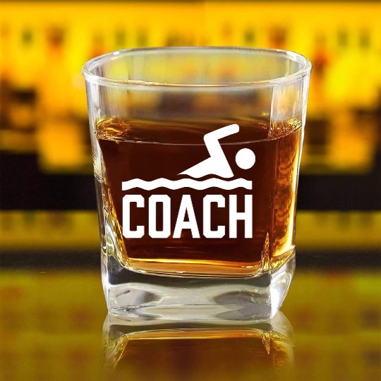 Swimming Coach Swimming Instructor Swim Course Square Whiskey Glasses