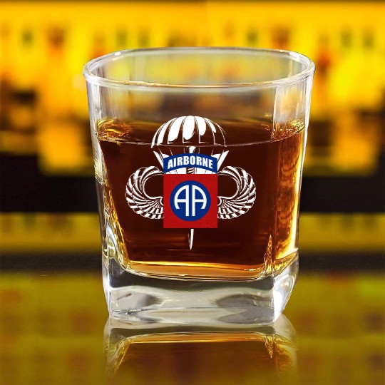 Airborne Paratrooper Wings US Army Military Square Whiskey Glasses