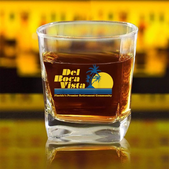 Del Boca Vista Retirement Community Funny No 2376 Square Whiskey Glasses