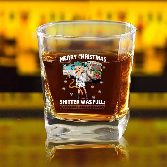 Donald Trump Cousin Eddie Christmas Square Whiskey Glasses Shitte