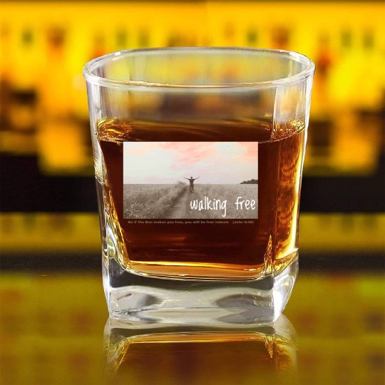 Walking Free - Freedom because of Jesus Christ Square Whiskey Glasses
