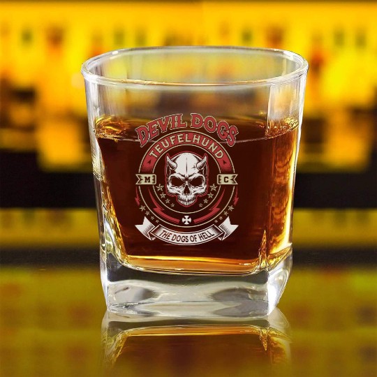 US Marines Corps Army Veterans Air Force Square Whiskey Glasses