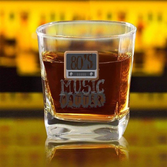 80s music lover 80s music matters3 Square Whiskey Glasses