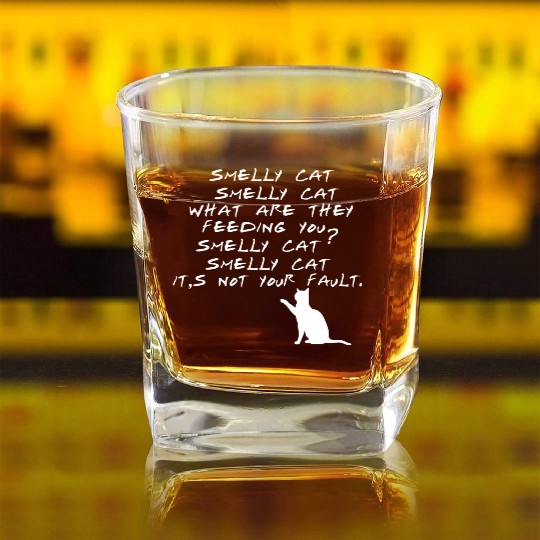 Smelly Cat Friends Tv Show Square Whiskey Glasses