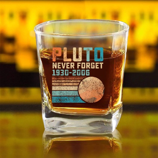 Pluto Never Forget Square Whiskey Glasses