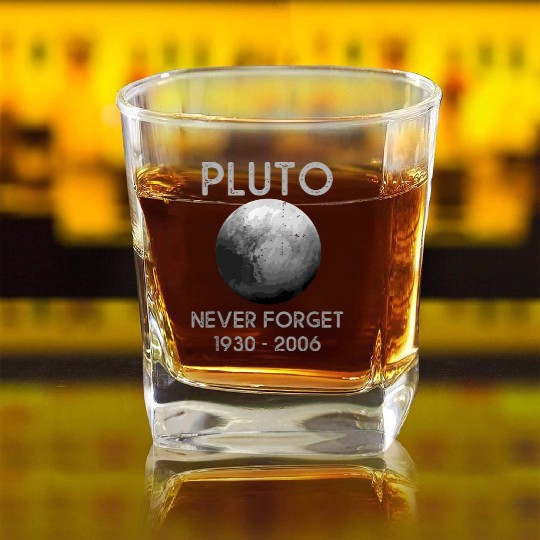 Pluto Never Forget Square Whiskey Glasses