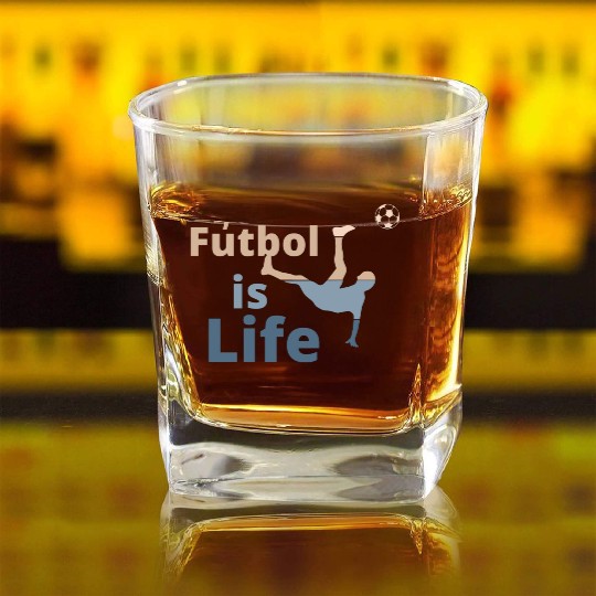 Football is life Square Whiskey Glasses