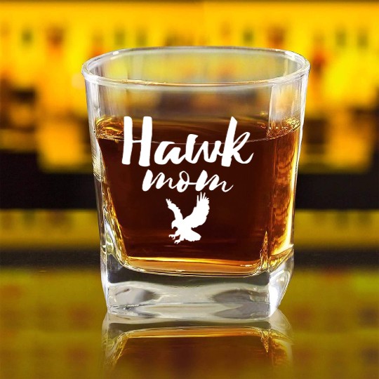 Hawk Mom Square Whiskey Glasses