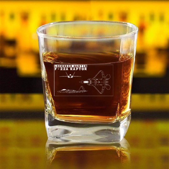 LOCKHEED MARTIN F 22 Square Whiskey Glasses