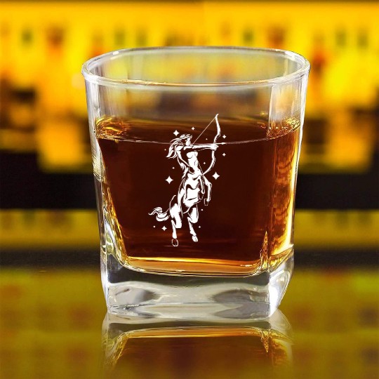 Centaur Girl Sagittarius Mom Daughter Square Whiskey Glasses