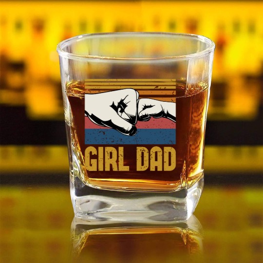 Girl Dad | Father's Day Gift | Dad Gift Square Whiskey Glasses
