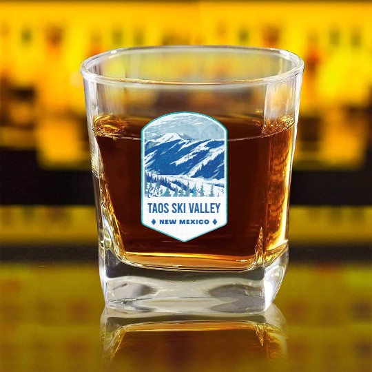 Ski Taos Valley New Mexico Square Whiskey Glasses