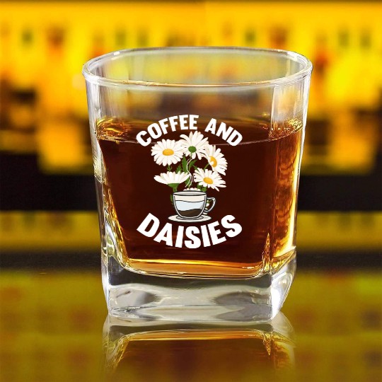 Daisy Garden Gardening Gardener Square Whiskey Glasses