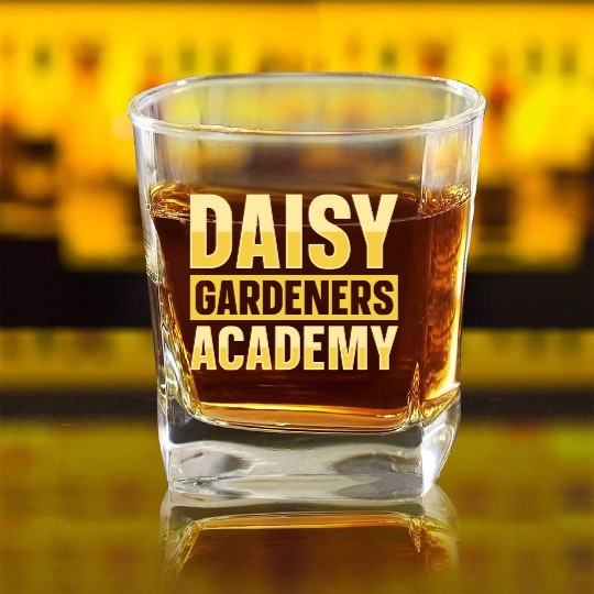 Daisy Garden Gardening Gardener Square Whiskey Glasses