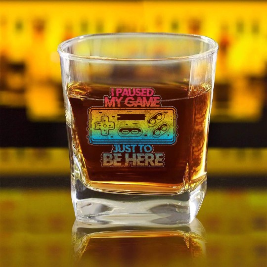 Computers Geek Game Gaming Square Whiskey Glasses