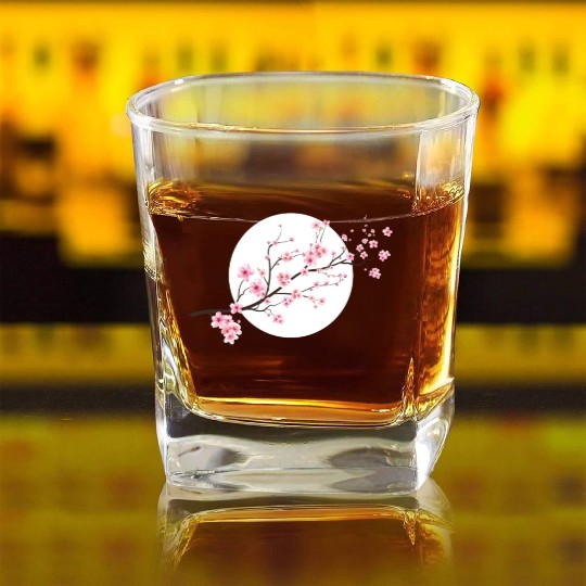 Cherry Blossoms Spring Japan Nature Square Whiskey Glasses
