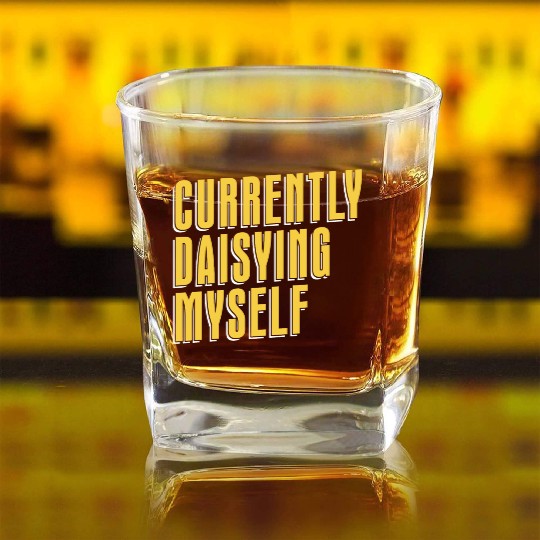 Daisy Garden Gardening Gardener Square Whiskey Glasses