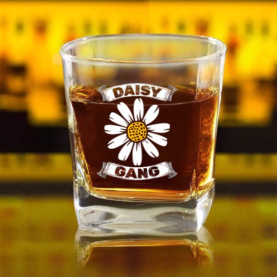 Daisy Garden Gardening Gardener Square Whiskey Glasses