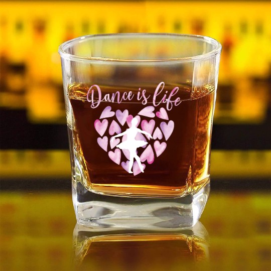Ballet Dance Life Ballerina Ballet Dancer Gifts Square Whiskey Glasses
