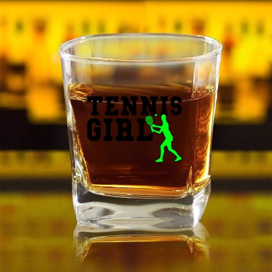 tennis girl Square Whiskey Glasses