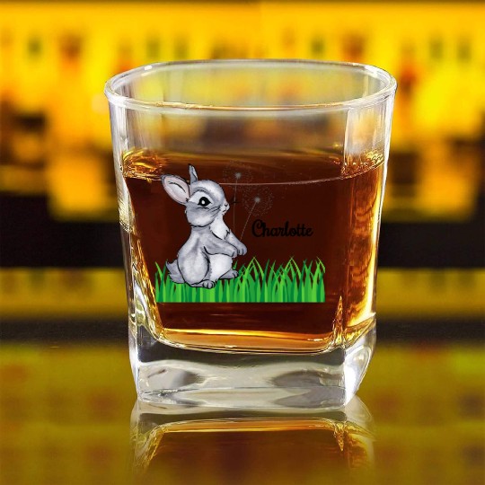 Bunny Name Gift Charlotte Square Whiskey Glasses