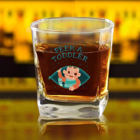 Peek-a-Toddler child play fun Peek-a-Toddler child Square Whiskey Glasses