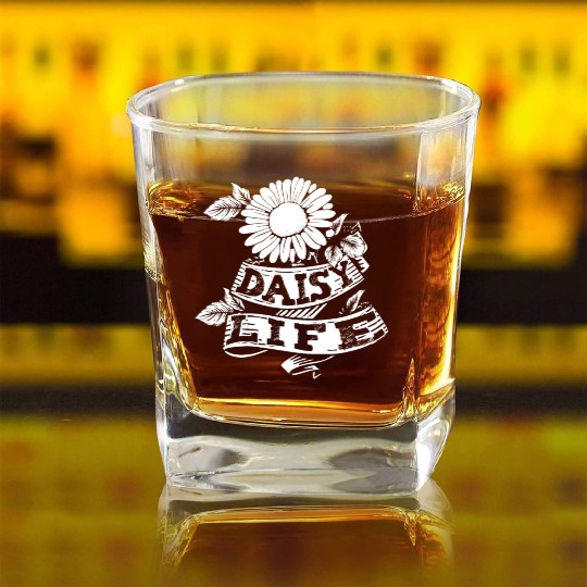 Daisy Garden Gardening Gardener Square Whiskey Glasses