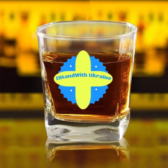 I Stand With Ukraine Square Whiskey Glasses