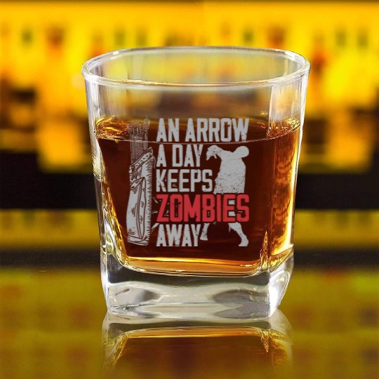 Archery Bow Archer Zombie Vintage Square Whiskey Glasses