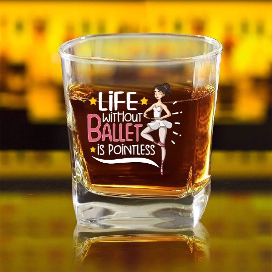 Ballet Ballerina Dance Dancer Dancing Ballet Gift Square Whiskey Glasses