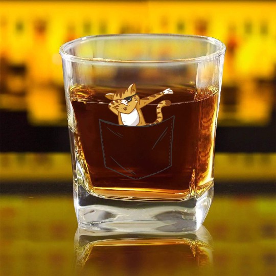 Pocket Cat Square Whiskey Glasses