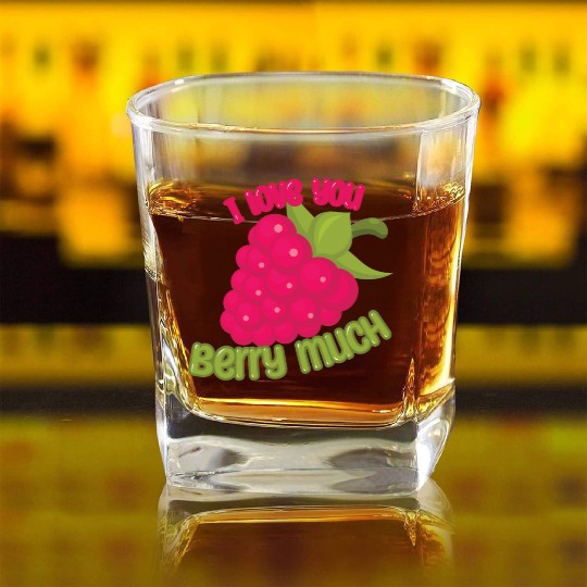I Love You BERRY Much Square Whiskey Glasses