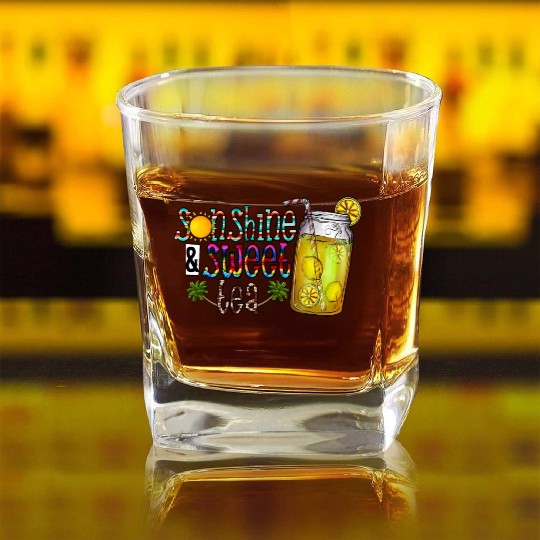 Sunshine Sweet Tea Square Whiskey Glasses